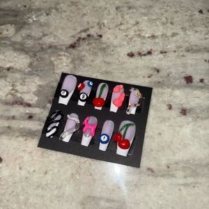 Colorful Nail Art Set with Unique Designs